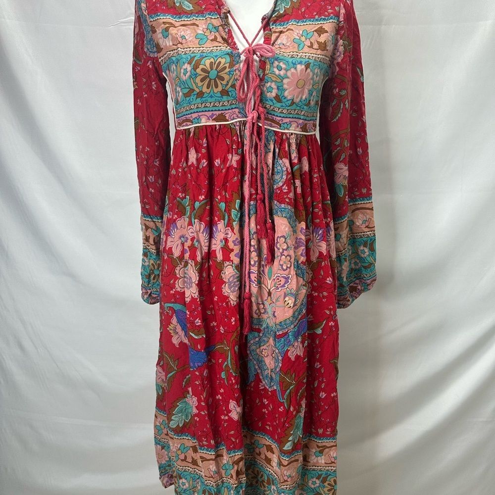 R. Vivimos Womens Long Sleeve Floral Casual Print
Cotton Midi Tunic Dress Size S - Picture 3 of 12